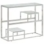 Mesa consola acero inoxidable plateado y vidrio templado by , Side tables - Ref: Foro24-350011, Price: 138,30 €, Discount: %