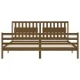 Honey brown solid wood bed frame and headboard 200x200 cm by vidaXL, Beds and slatted bases - Ref: Foro24-3194334, Price: 185...