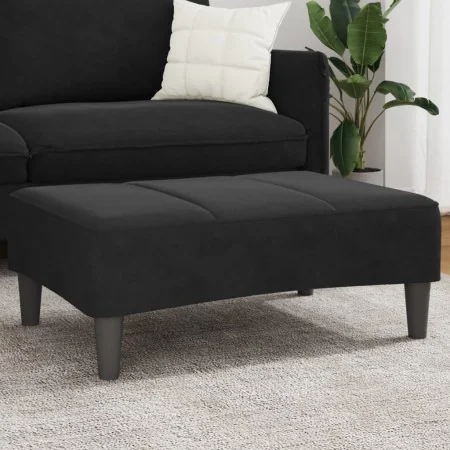 Reposapiés de terciopelo negro 77x55x31 cm de , Otomanas - Ref: Foro24-4007378, Precio: 67,25 €, Descuento: %