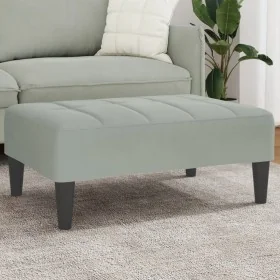 Light gray velvet footrest 77x55x31 cm by , Ottomans - Ref: Foro24-4007384, Price: 67,75 €, Discount: %