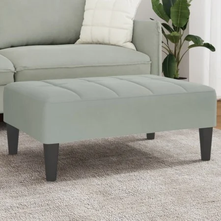 Fußstütze aus hellgrauem Samt 77x55x31 cm von , Osmanen - Ref: Foro24-4007384, Preis: 67,75 €, Rabatt: %