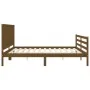 Honey brown solid wood bed frame and headboard 200x200 cm by vidaXL, Beds and slatted bases - Ref: Foro24-3194334, Price: 185...