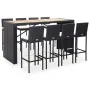 Mesa y sillas bar jardín 9 pzas ratán sintético y madera negro by , Garden sets - Ref: Foro24-49566, Price: 704,26 €, Discoun...