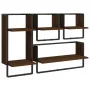 Estantes pared con barras 4 pzas madera ingeniería marrón roble von , Regale und Regale - Ref: Foro24-836312, Preis: 42,66 €,...