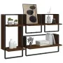 Estantes pared con barras 4 pzas madera ingeniería marrón roble von , Regale und Regale - Ref: Foro24-836312, Preis: 42,66 €,...