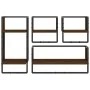 Estantes pared con barras 4 pzas madera ingeniería marrón roble von , Regale und Regale - Ref: Foro24-836312, Preis: 42,66 €,...