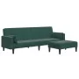 Sofá cama de 2 plazas con taburete terciopelo verde oscuro by , Sofas - Ref: Foro24-3258135, Price: 334,36 €, Discount: %