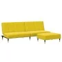 Sofá cama de 2 plazas con taburete terciopelo amarillo by , Sofas - Ref: Foro24-3258149, Price: 315,52 €, Discount: %