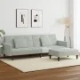 Sofá cama de 2 plazas con taburete terciopelo gris claro by , Sofas - Ref: Foro24-3258116, Price: 335,65 €, Discount: %