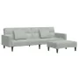 Sofá cama de 2 plazas con taburete terciopelo gris claro by , Sofas - Ref: Foro24-3258116, Price: 335,65 €, Discount: %