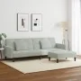 Sofá cama de 2 plazas con taburete terciopelo gris claro by , Sofas - Ref: Foro24-3258116, Price: 335,65 €, Discount: %