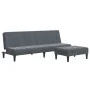 Sofá cama de 2 plazas con taburete terciopelo gris oscuro by , Sofas - Ref: Foro24-3258128, Price: 300,64 €, Discount: %