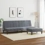Sofá cama de 2 plazas con taburete terciopelo gris oscuro by , Sofas - Ref: Foro24-3258128, Price: 300,64 €, Discount: %
