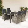 Set comedor de jardín 5 piezas con cojines ratán sintético gris von , Gartensets - Ref: Foro24-3276738, Preis: 596,35 €, Raba...