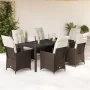 Set comedor de jardín 7 pzas con cojines ratán sintético marrón von , Gartensets - Ref: Foro24-3276773, Preis: 908,02 €, Raba...