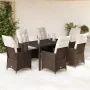 Set comedor de jardín 7 pzas con cojines ratán sintético marrón by , Garden sets - Ref: Foro24-3276771, Price: 867,57 €, Disc...