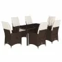 Set comedor de jardín 7 pzas con cojines ratán sintético marrón by , Garden sets - Ref: Foro24-3276771, Price: 867,57 €, Disc...
