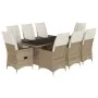 Set comedor de jardín 9 pzas con cojines ratán sintético beige by , Garden sets - Ref: Foro24-3276809, Price: 1,00 €, Discoun...