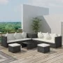 Set de sofás de jardín 8 piezas y cojines ratán sintético negro by , Garden sets - Ref: Foro24-42995, Price: 741,43 €, Discou...