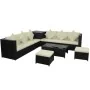 Set de sofás de jardín 8 piezas y cojines ratán sintético negro by , Garden sets - Ref: Foro24-42995, Price: 741,43 €, Discou...