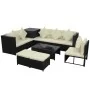 Set de sofás de jardín 8 piezas y cojines ratán sintético negro by , Garden sets - Ref: Foro24-42995, Price: 741,43 €, Discou...