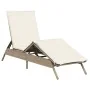 Tumbona con cojín ratán sintético beige by , Loungers - Ref: Foro24-4002705, Price: 143,57 €, Discount: %
