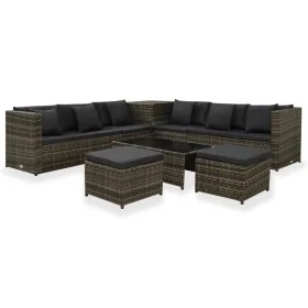 Set de sofás de jardín 8 piezas y cojines ratán sintético gris von , Gartensets - Ref: Foro24-313136, Preis: 746,63 €, Rabatt: %