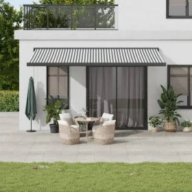Toldo retráctil aluminio y tela gris antracita y blanco 5x3 m von , Markisen - Ref: Foro24-3216132, Preis: 603,40 €, Rabatt: %