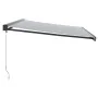 Toldo retráctil aluminio y tela gris antracita y blanco 5x3 m by , Awnings - Ref: Foro24-3216132, Price: 602,94 €, Discount: %