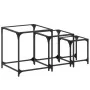 Mesas de centro apilables 3 pzas de acero con tapa de vidrio by , Coffee table - Ref: Foro24-845986, Price: 62,09 €, Discount: %