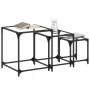 Mesas de centro apilables 3 pzas de acero con tapa de vidrio by , Coffee table - Ref: Foro24-845986, Price: 62,09 €, Discount: %