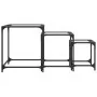 Mesas de centro apilables 3 pzas de acero con tapa de vidrio by , Coffee table - Ref: Foro24-845986, Price: 62,09 €, Discount: %