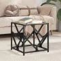 Mesa de centro de acero y tapa vidrio transparente 40x40x41 cm de , Mesas de centro - Ref: Foro24-845990, Precio: 37,27 €, De...