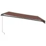 Toldo retráctil manual con luces LED marrón 450x350 cm by , Awnings - Ref: Foro24-3215408, Price: 458,34 €, Discount: %