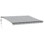Toldo retráctil automático luz LED antracita blanco 450x350 cm by , Awnings - Ref: Foro24-3215815, Price: 630,30 €, Discount: %