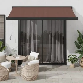 Toldo retráctil manual marrón 350x250 cm by , Awnings - Ref: Foro24-3215724, Price: 556,94 €, Discount: %