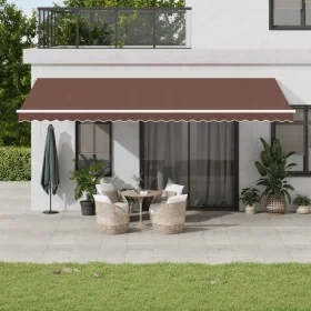 Toldo retráctil manual con luces LED marrón 600x300 cm von , Markisen - Ref: Foro24-3215385, Preis: 509,54 €, Rabatt: %