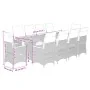 Set de mesa y sillas de jardín 11 pzas y cojines ratán PE gris by , Garden sets - Ref: Foro24-3277270, Price: 1,00 €, Discoun...