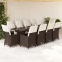 Set de mesa y sillas de jardín 11 pzs y cojines ratán PE marrón von , Gartensets - Ref: Foro24-3277264, Preis: 1,00 €, Rabatt: %