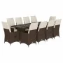 Set de mesa y sillas de jardín 11 pzs y cojines ratán PE marrón von , Gartensets - Ref: Foro24-3277264, Preis: 1,00 €, Rabatt: %