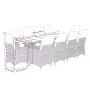 Set de mesa y sillas de jardín 11 pzs y cojines ratán PE marrón von , Gartensets - Ref: Foro24-3277264, Preis: 1,00 €, Rabatt: %