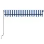 Toldo automático LED sensor de viento azul y blanco 300x250 cm by , Awnings - Ref: Foro24-3069071, Price: 462,23 €, Discount: %