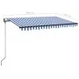 Toldo automático LED sensor de viento azul y blanco 300x250 cm by , Awnings - Ref: Foro24-3069071, Price: 462,23 €, Discount: %