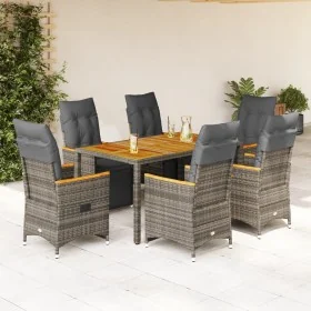 Mesita y sillas jardín 7 piezas y cojines ratán sintético gris von , Gartensets - Ref: Foro24-3276970, Preis: 879,79 €, Rabat...