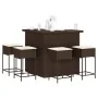 Juego de bar de jardín de 5 pzas con cojines ratán PE marrón by , Garden sets - Ref: Foro24-3261501, Price: 363,58 €, Discoun...