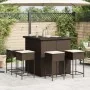 Juego de bar de jardín de 5 pzas con cojines ratán PE marrón by , Garden sets - Ref: Foro24-3261501, Price: 363,58 €, Discoun...