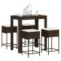 Juego de bar de jardín de 5 piezas con cojines ratán PE marrón von , Gartensets - Ref: Foro24-3261452, Preis: 302,45 €, Rabat...