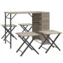 Juego de comedor de jardín plegable 5 pzas ratán PE gris claro von , Gartensets - Ref: Foro24-365948, Preis: 168,71 €, Rabatt: %