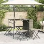 Juego de comedor de jardín plegable 5 pzas ratán PE gris claro von , Gartensets - Ref: Foro24-365948, Preis: 168,71 €, Rabatt: %