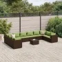 Set de muebles de jardín 11 pzas cojines ratán sintético marrón von , Gartensets - Ref: Foro24-3308294, Preis: 810,68 €, Raba...